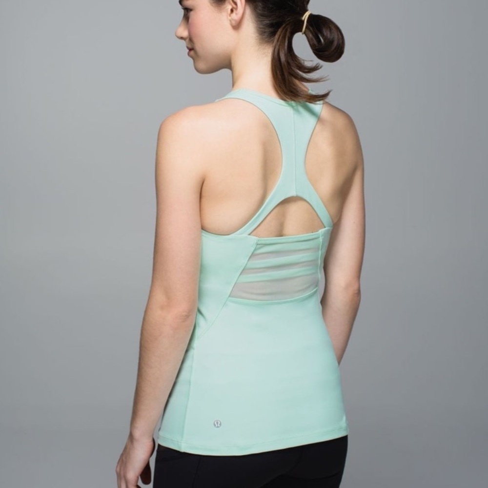 Lululemon Mesh With Me Tank Sea Mist